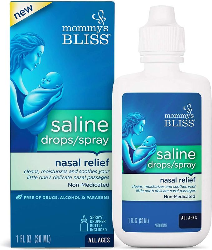 Photo 1 of 3 packs
Mommy's Bliss Saline Drops/Spray Nasal Relief, 1 Fl Oz
exp 08/23