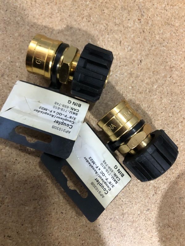 Photo 2 of 3/8 in. Female Quick-Connect x M22 Connector for Pressure Washer 2 pk 
