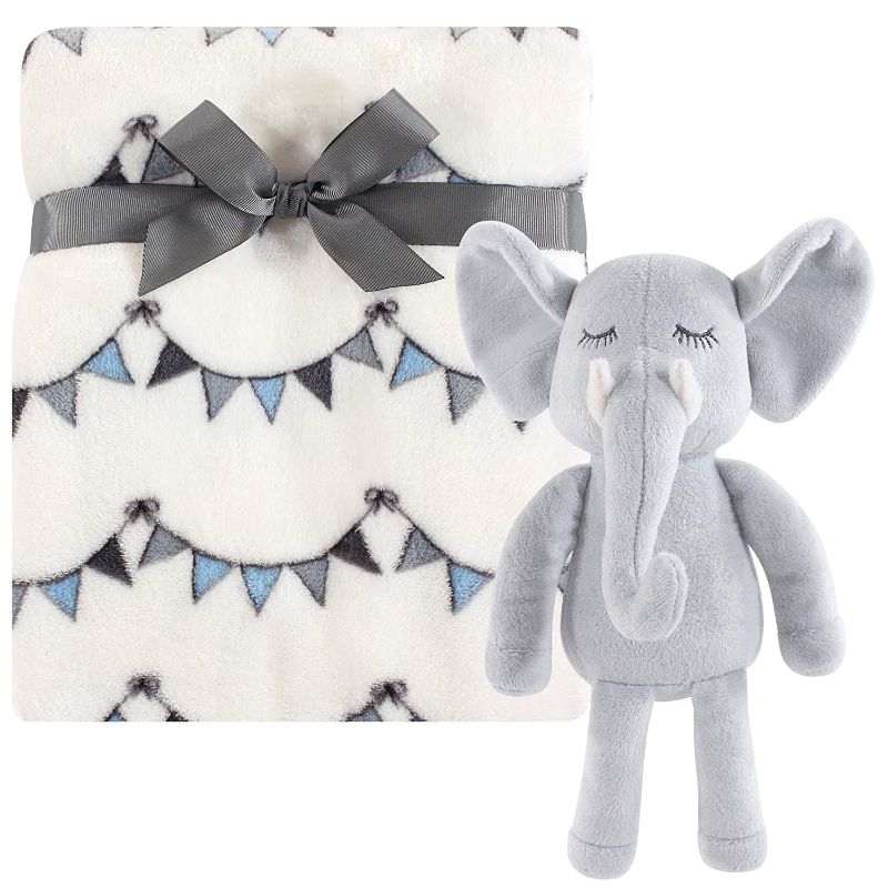 Photo 1 of **set of 2**
Hudson Baby Unisex Baby Plush Blanket with Toy, Modern Elephant , One Size
