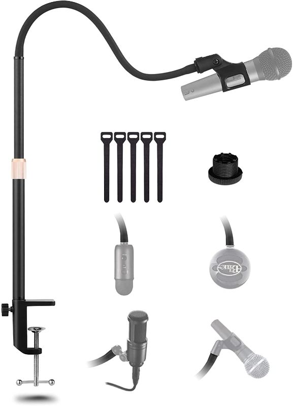 Photo 1 of **SET OF 2**
Microphone Arm Stand Mic Boom-HOLDOOR Mic Arm Desk Mount with Gooseneck Mic Clip 3/8" to 5/8" Screw Adapter Microphone Boom Arm for Blue Yeti Snowball Ice Spark and Other Mics

