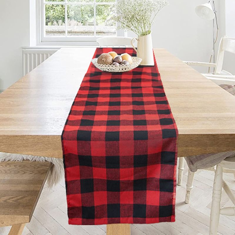 Photo 1 of **set of 2**
Christmas Table Runner Buffalo Plaid Checkered Table Runner, Xmas Table Runner for Christmas Thanksgiving Daily Decoration (13x108 inch)
