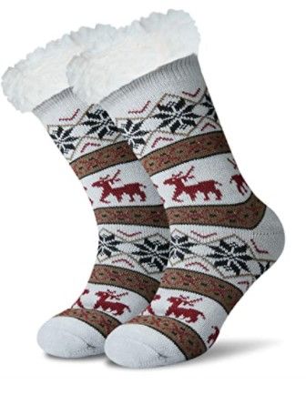 Photo 1 of **SET OF 2**
Warm Fleece Lined Winter Soft Slipper Socks Christmas With Non Slip Men's Women
