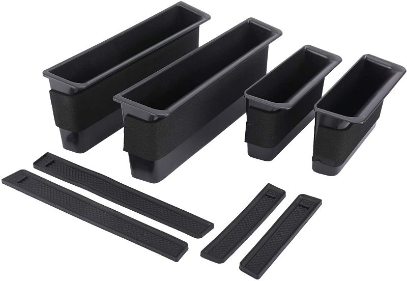 Photo 1 of **SET OF 2**
AuInLand Door Side Storage Box Organizer Tray Door Armrest Storage Box Phone Container Key Holder for 2007-2010 Jeep Wrangler JK JKU, ABS Material
