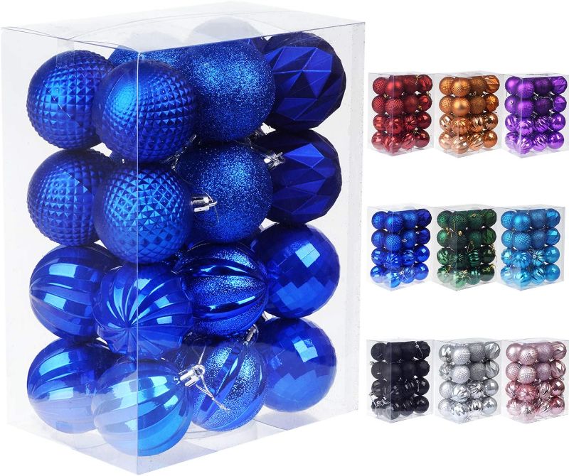 Photo 1 of **SOLD AS SET**PACK OF 3
Dohance Christmas Balls Ornaments, Xmas Ball Baubles Set - Shatterproof Decorative Hanging Ornaments Baubles Set for Xmas Tree (Navy Blue, Purple)
