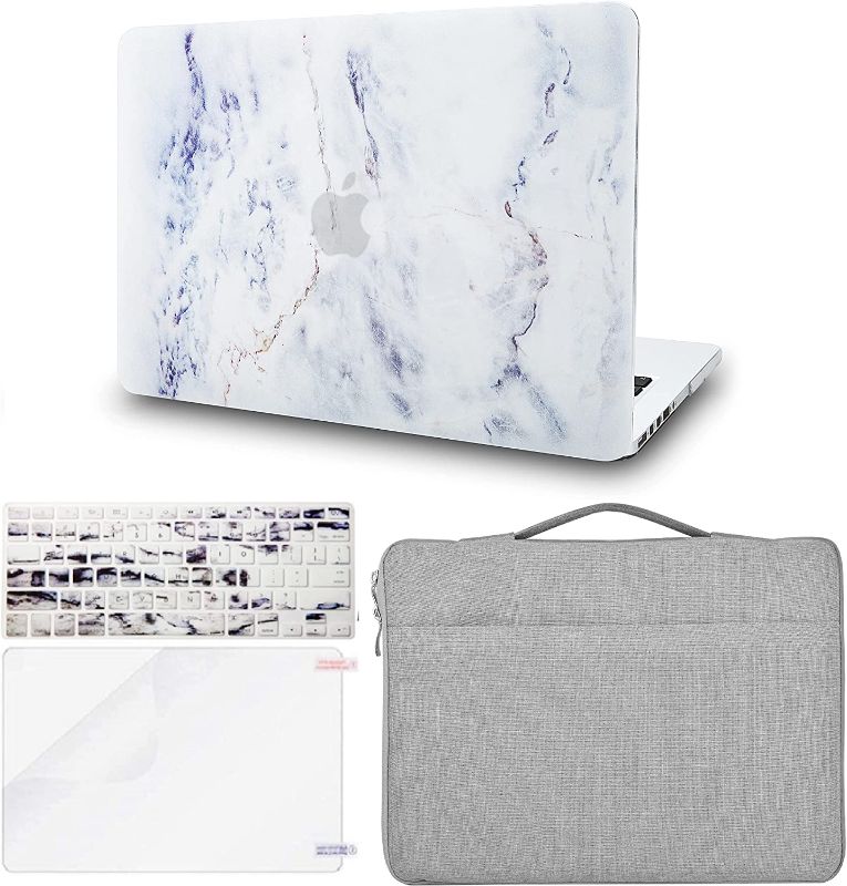 Photo 1 of KECC Compatible with MacBook Pro 13 inch Case 2019-2016 Touch Bar A2159 A1989 A1706 A1708 Protective Plastic Hard Shell + Keyboard Cover + Sleeve Bag + Screen Protector (White Marble 3)
