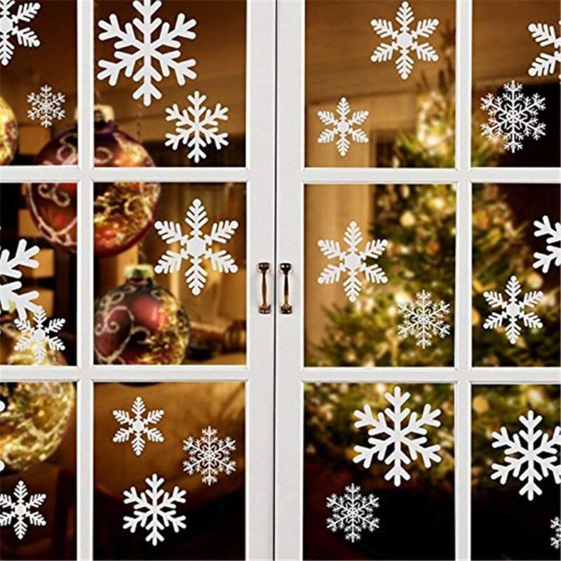 Photo 1 of **SET OF 4**
Christmas Snowflakes,Christmas Window Stickers Christmas Thanksgiving Decorations Ornaments Party Supplies (5 Sheets)
