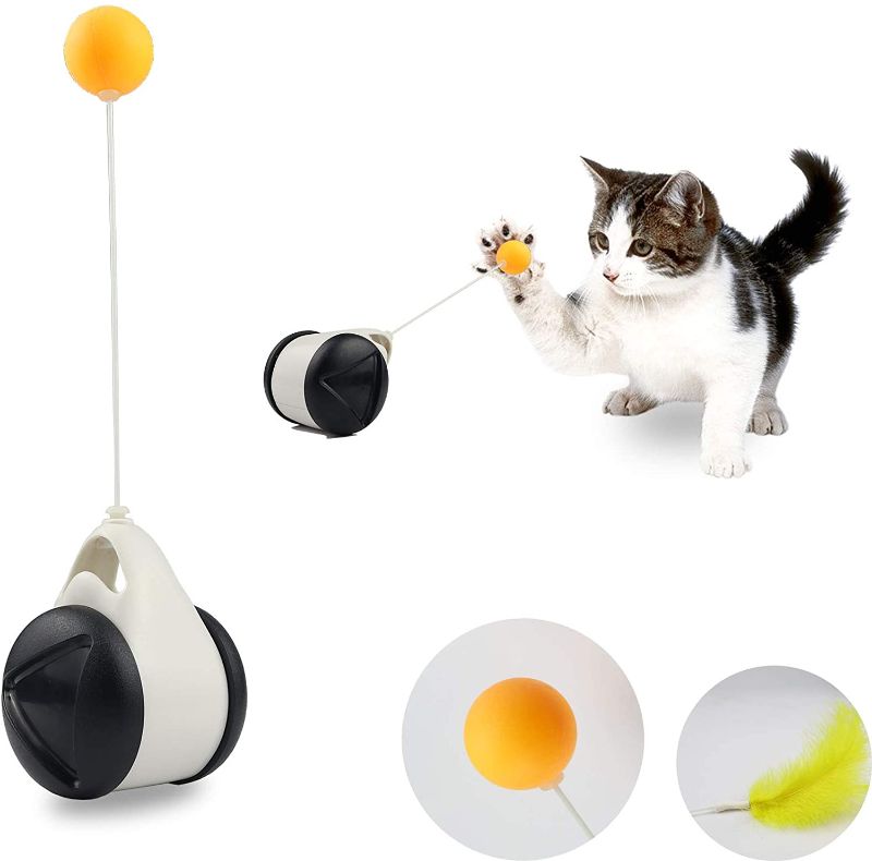 Photo 1 of **SET OF 2**
JAKI Cat Toys for Indoor Cats Interactive - Catnip Toys for Indoor Cats Balance Cat Toy, Wheel Training Tumbler Swing Cat Toys Educational Stimulate - Hunting Instinc for Kitten
