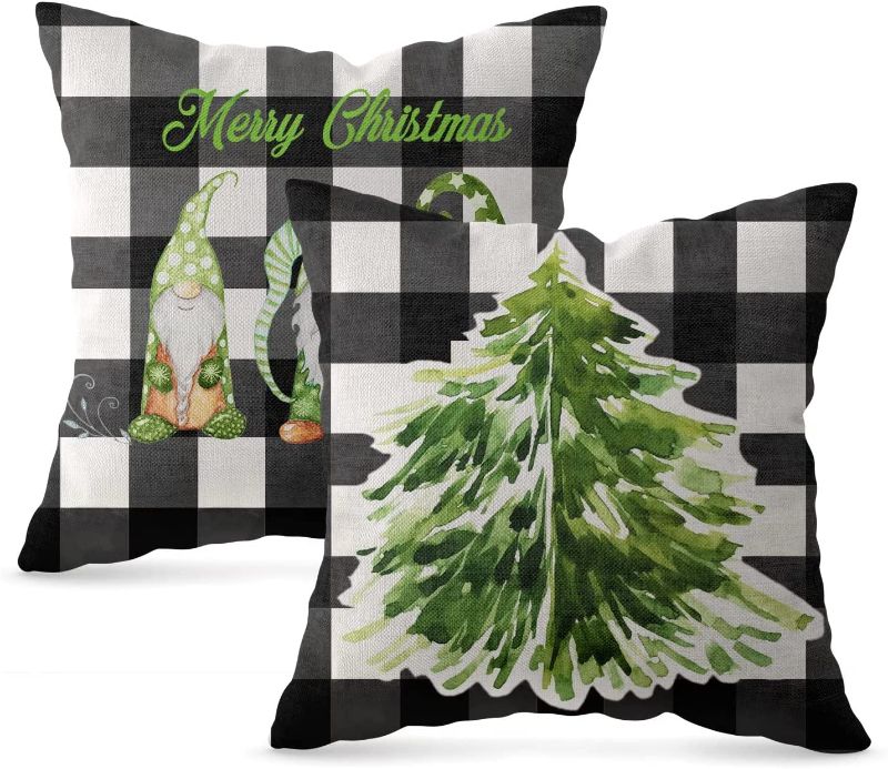 Photo 1 of **SET OF 2**
Set of 2 Christmas Pillow Covers Let It Snow Buffalo Check Plaid Throw Pillow Covers Xmas Cushion Covers for Sofa Bedroom 18x18 Inch Black White
