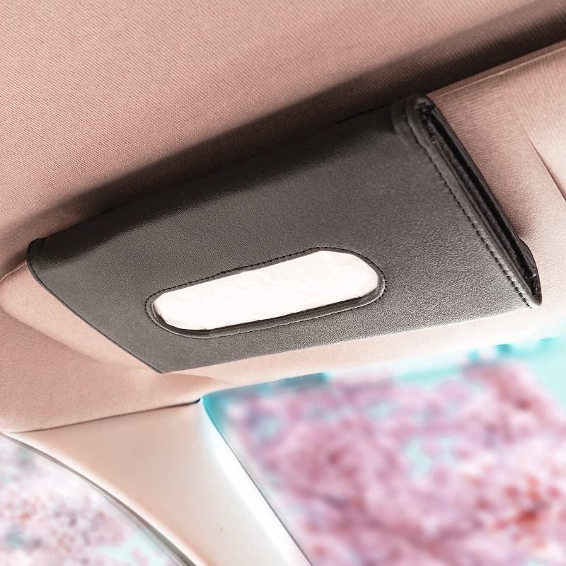 Photo 1 of **SET OF 3**
Luxury Car Visor Tissue Holder | PU Black Leather SunVisor to Hold Tissue | That is Organized | Napkin Dispenser for Auto Sun Visor | Small Automobile Accessory is a Perfect Vehicle Napkin Holder
