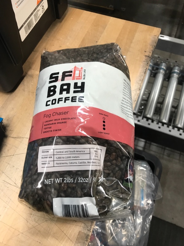 Photo 1 of **NO EXP DATE PRINTED**
SF Bay Coffee Fog Chaser Whole Bean 2LB (32 Ounce) Medium Dark Roast
