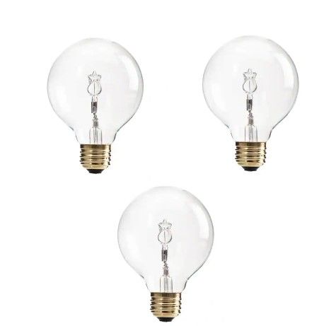 Photo 1 of **PACK OF 3**
60-Watt Equivalent G25 Halogen Clear Decorative Globe Light Bulb (3-Pack)
