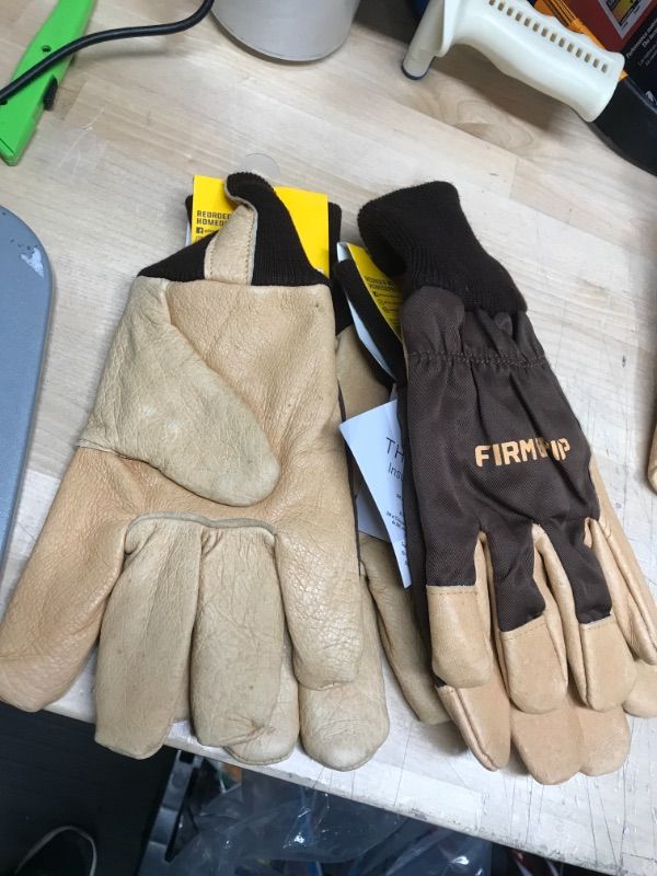 Photo 2 of **2 PAIRS**
Large Winter Leather Palm Gloves with Thinsulate Liner
