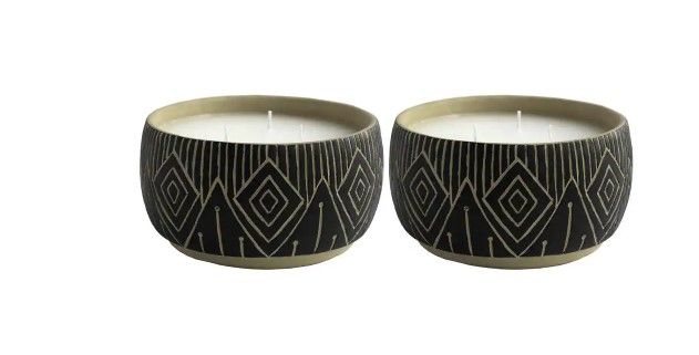 Photo 1 of 25 oz. Aztec-Inspired 3 Wick Citronella Candle (2-Pack)
