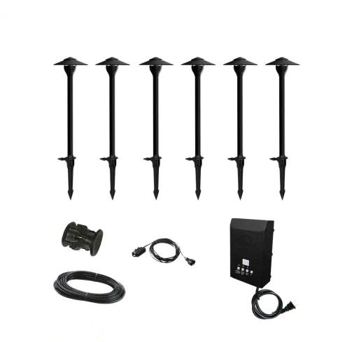 Photo 1 of **INCOMPLETE**
Low-Voltage 30-Watt Integrated LED Outdoor Black Landscape Path Light Kit (6-Pack)
