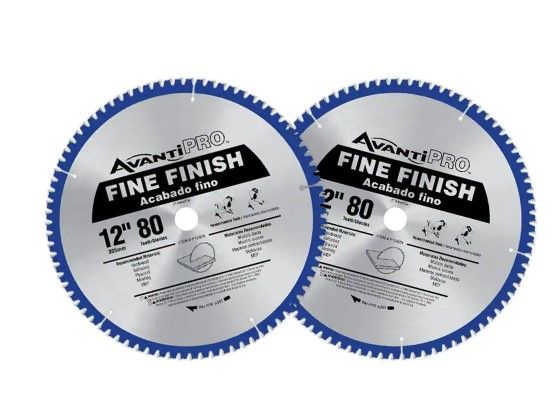 Photo 1 of 12 in. x 80-Tooth Fine Finish Circular Saw Blade (2-Pack)
