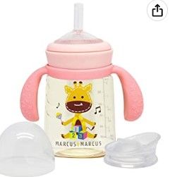 Photo 1 of Baby Spill Proof PPSU Straw Water Bottle with Silicone Rim Spout Set, Transition Sippy Cup, BPA & Phthalate Free, 6oz Lola 