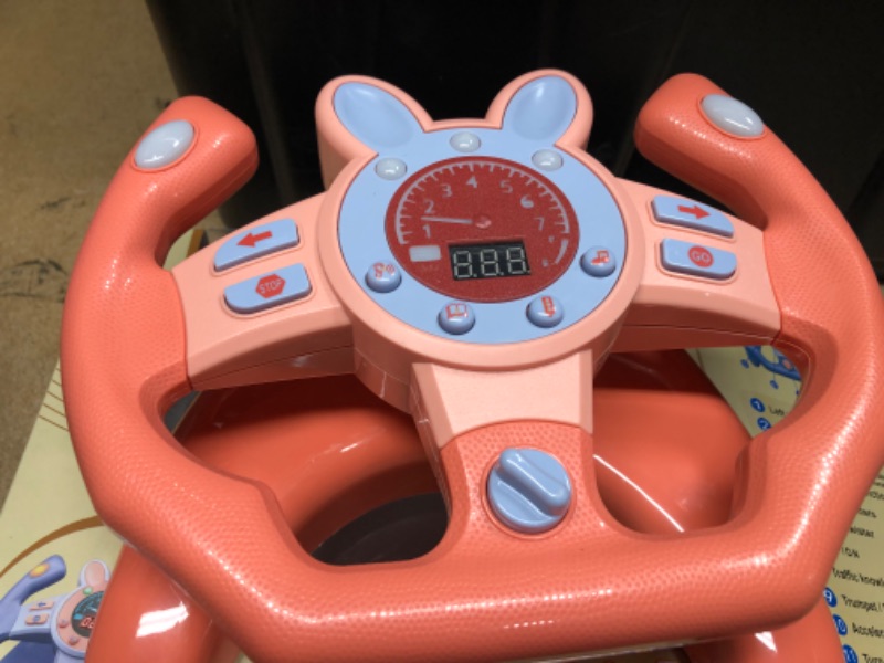 Photo 3 of Steering Wheel Toys for Toddlers, Children Steering Wheel with Sound Simulation Driving Car Toys, Simulation Steering Wheel Toy Pretend Driving Toy for Boys and Girls, Kids Interactive Toys (Pink)