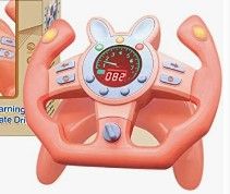 Photo 1 of Steering Wheel Toys for Toddlers, Children Steering Wheel with Sound Simulation Driving Car Toys, Simulation Steering Wheel Toy Pretend Driving Toy for Boys and Girls, Kids Interactive Toys (Pink)