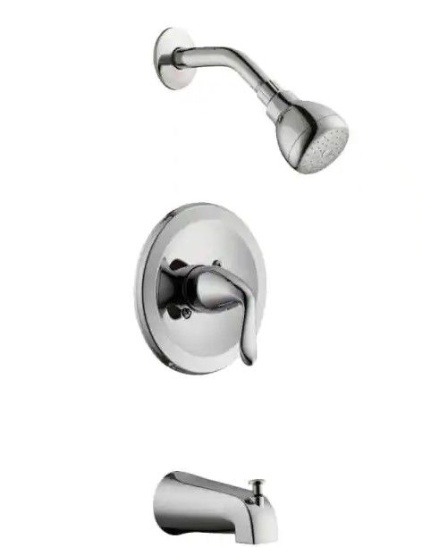 Photo 1 of 
Glacier Bay
Constructor Single-Handle 1-Spray Tub and Shower Faucet in Chrome (Valve Included)