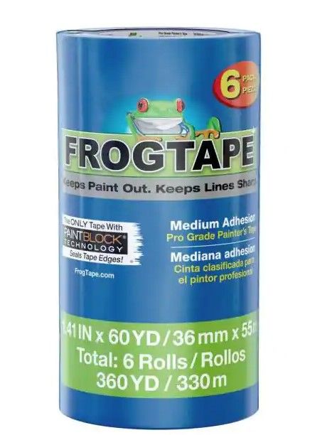 Photo 1 of 
FrogTape
Pro Grade 1.41 in. x 60 yds. Blue Painter's Tape with PaintBlock (6-Pack)