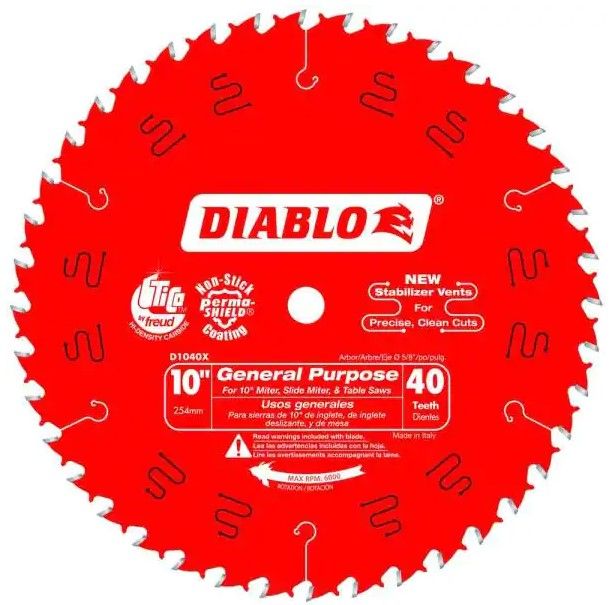 Photo 1 of 
DIABLO
10 in. x 40-Tooth General Purpose Circular Saw Blade