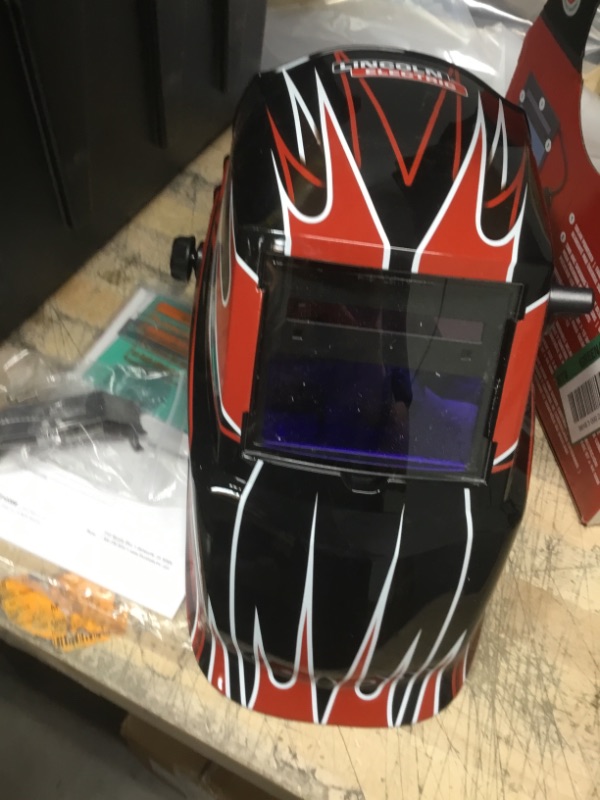 Photo 2 of 
Lincoln Electric
Red Fierce Auto Darkening Welding Helmet Variable Shade 7-13 with Grind Mode