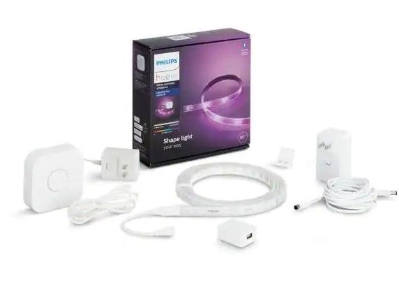 Photo 1 of 
Philips Hue
White and Color Ambiance Dimmable LED Light Strip Plus Smart Light Starter Kit (80")