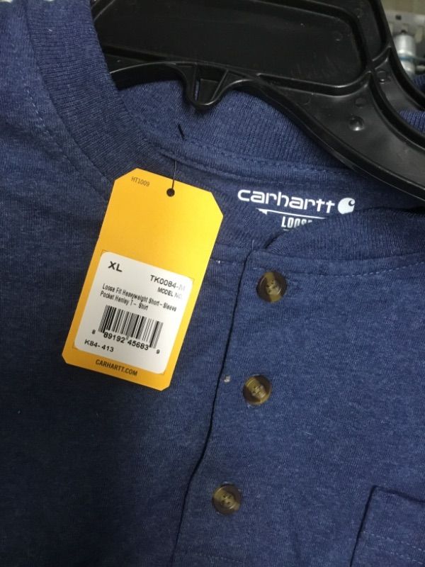 Photo 3 of Carhartt Men's Loose Fit Heavyweight Short-Sleeve Pocket Henley T-Shirt -XL