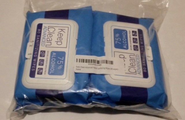 Photo 1 of 2 Pack Keep Clean Advanced 75% Alcohol Sanitizer Wipes,
2 sets 