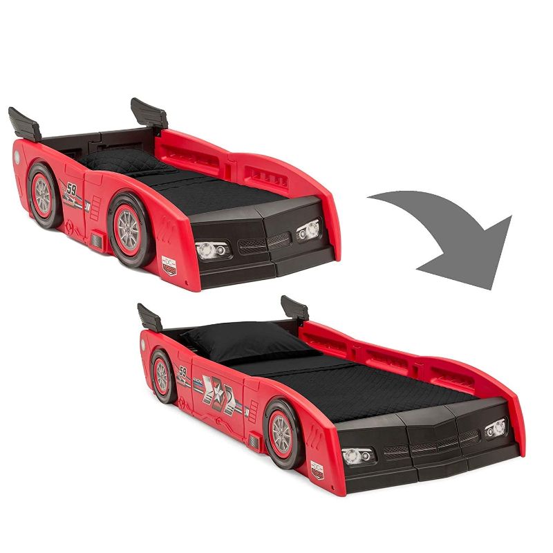 Photo 1 of Delta Children Grand Prix Race Car Toddler & Twin Bed - Made in USA, Red
AS IS USED, LOOSE/MISSING HARDWARE, PLEASE SEE PHOTOS 