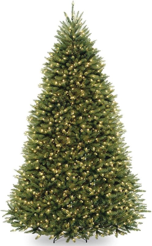 Photo 1 of National Tree Company Pre-Lit Artificial Full Christmas Tree, Green, Dunhill Fir, Dual Color LED Lights, Includes Stand, 9 Feet
PREVIOUSLY OPENED