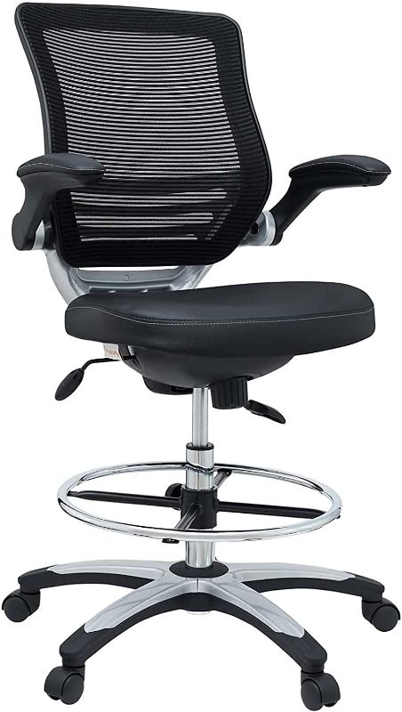 Photo 1 of Modway Edge Drafting Chair - Reception Desk Chair - Flip-Up Arm Drafting Chair in Black
AS IS USED, LOOSE/MISSING HARDWARE, COSMETIC WEAR, PLEASE SEE PHOTOS 