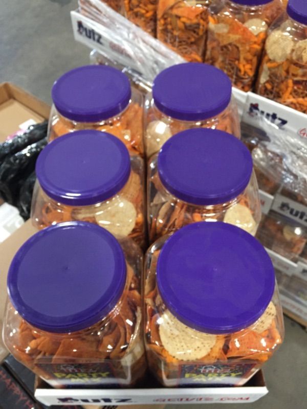 Photo 1 of Utz Party Mix - 26 Ounce Barrel - Tasty Snack Mix Includes Corn Tortillas, Nacho Tortillas, Pretzels, BBQ Corn Chips and Cheese Curls, Easy and Quick Party Snacks, Cholesterol Free and Trans-Fat Free
BEST BY: NOV. 22, 2021 