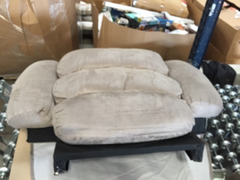 Photo 3 of ***PARTS ONLY*** NATHANIEL HOME Gray Microfiber Recliner GREY 
AS IS USED, MISSING HARDEWARE, PLEASE SEE PHOTOS 
