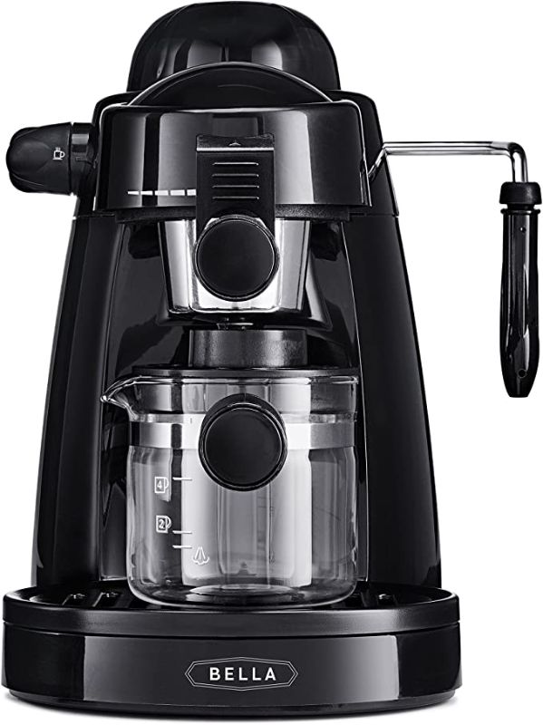 Photo 1 of BELLA (13683) Personal Espresso Maker with Steam Wand, Glass Decanter & Permanent Filter, Black
AS IS USED, DOES NOT TURN ON, PARTS ONLY PLEASE SEE PHOTOS 