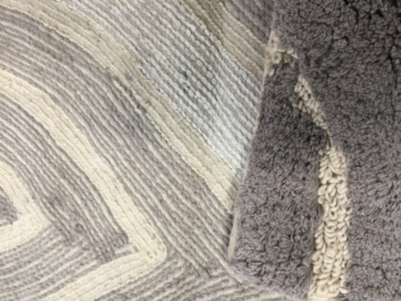 Photo 1 of Cotton Bath Mat Set- 2 Piece 100 Percent Cotton Mats- Reversible, Soft, Absorbent and Machine Washable Bathroom Rugs 
34.5" X 21" AND 41" X 23.5" 
AS IS USED, PLEASE SEE PHOTOS 