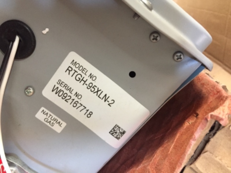 Photo 7 of **MINOR COSMETIC DAMAGES, USED CONDITION, MINOR DENTS, DID NOT TURN ON** Rheum Prestige Condensing 9.5GPM Outdoor Natural Gas Tankless Water Heater - 19x10x28

