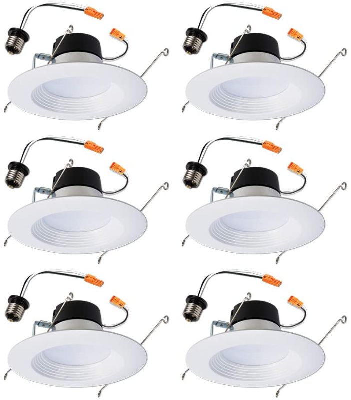 Photo 1 of Halo LT560WH6930R-6PK LT 5 in. and 6 in. White Ceiling Light Fixture Retrofit Downlight Trim, 90 CRI, 3000K Soft (6 Pack) Recessed Integrated LED, Standard
