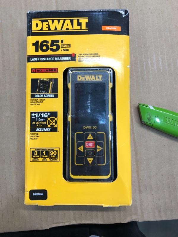 Photo 2 of DEWALT 165 Ft. Color Screen Laser Distance Measurer
