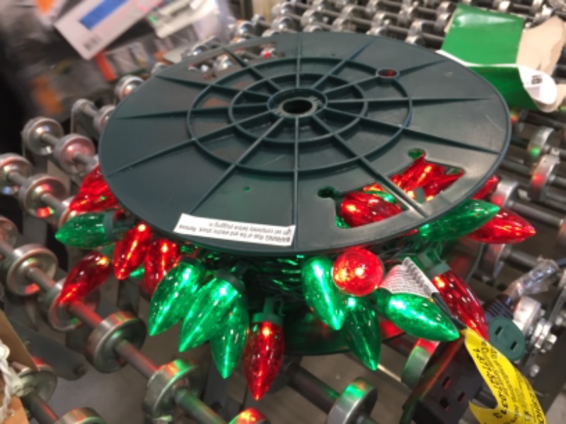 Photo 3 of 100-Light Smooth LED C9 Super Bright Red and Green Lights Christmas Lights on Spool
