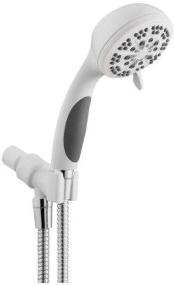 Photo 1 of 6-Spray Patterns with 1.8 GPM 3.8 in. Tub Wall Mount Handheld Shower Head in White
