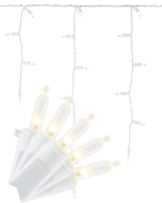 Photo 1 of 26.5 ft. 300-Light Warm White Mini Icicle LED Steady Lit Super Bright Lights
