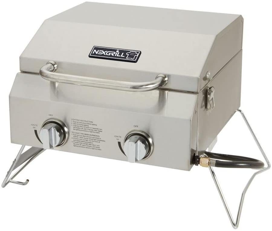 Photo 1 of 2-Burner Portable Propane Gas Table Top Grill in Stainless Steel-CAN BE USED FOR PARTS-DIRTY!
