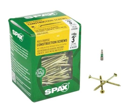 Photo 1 of #10 x 3 in. T-Star Plus Flat Head Partial Thread Yellow Zinc Screws (5 lb. Box) (3 boxes)
