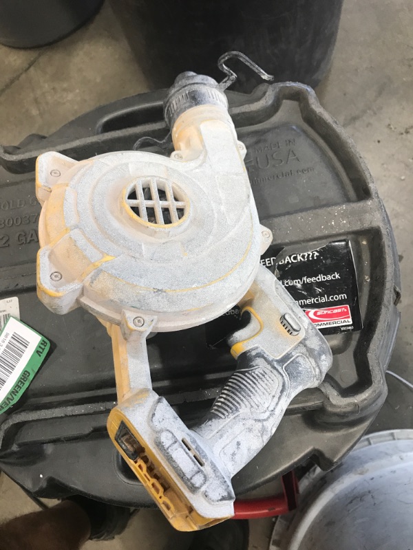 Photo 2 of (missing attachments; unknown substance stains)
DEWALT 20-Volt MAX Cordless Compact Jobsite Blower 135 MPH 100 CFM (Tool-Only)