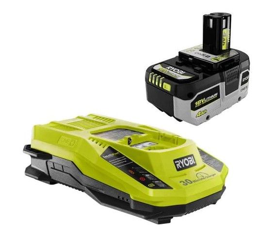 Photo 1 of (MISSING ONE BATTERY) (2 packs)
RYOBI ONE+ 18V HIGH PERFORMANCE Lithium-Ion 4.0 Ah Battery and Charger Starter Kit 