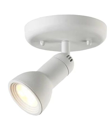 Photo 1 of 
Hampton Bay 5 in. 1-Light White Round Integrated LED Multi-Directional Ceiling Light Fixture