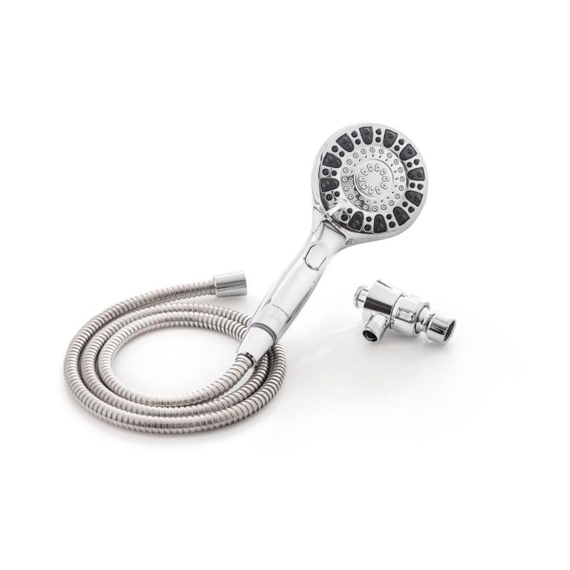 Photo 1 of 
Glacier Bay Push Release 6-Spray Patterns with 1.8 GPM 4.25 in. Wall Mount Handheld Shower Head in Chrome, Grey
