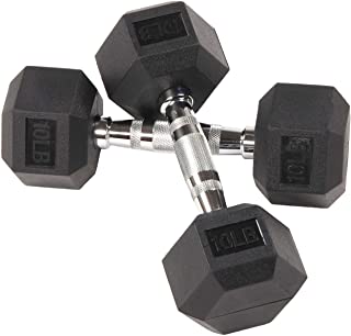 Photo 1 of (cosmetic damage on handle)
Rubber Encased Hex Dumbbell in Pairs, 10b each