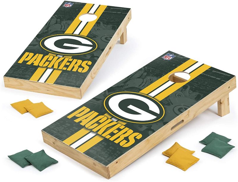 Photo 1 of (DENTED SURFACE; CRACKED SURFACE BOTTOM; DAMAGED CORNER)
NFL Cornhole Outdoor Game Set, Wild Design, 2' x 4' Foot - Professional Series